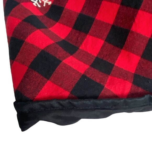 Buffalo Check Treeskirt Rustic Holiday Decor Reindeer Snowflakes - Picture 10 of 10